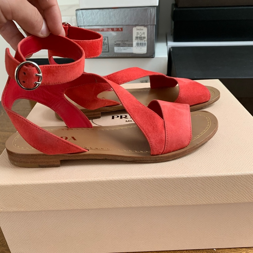 Prada coral sandals